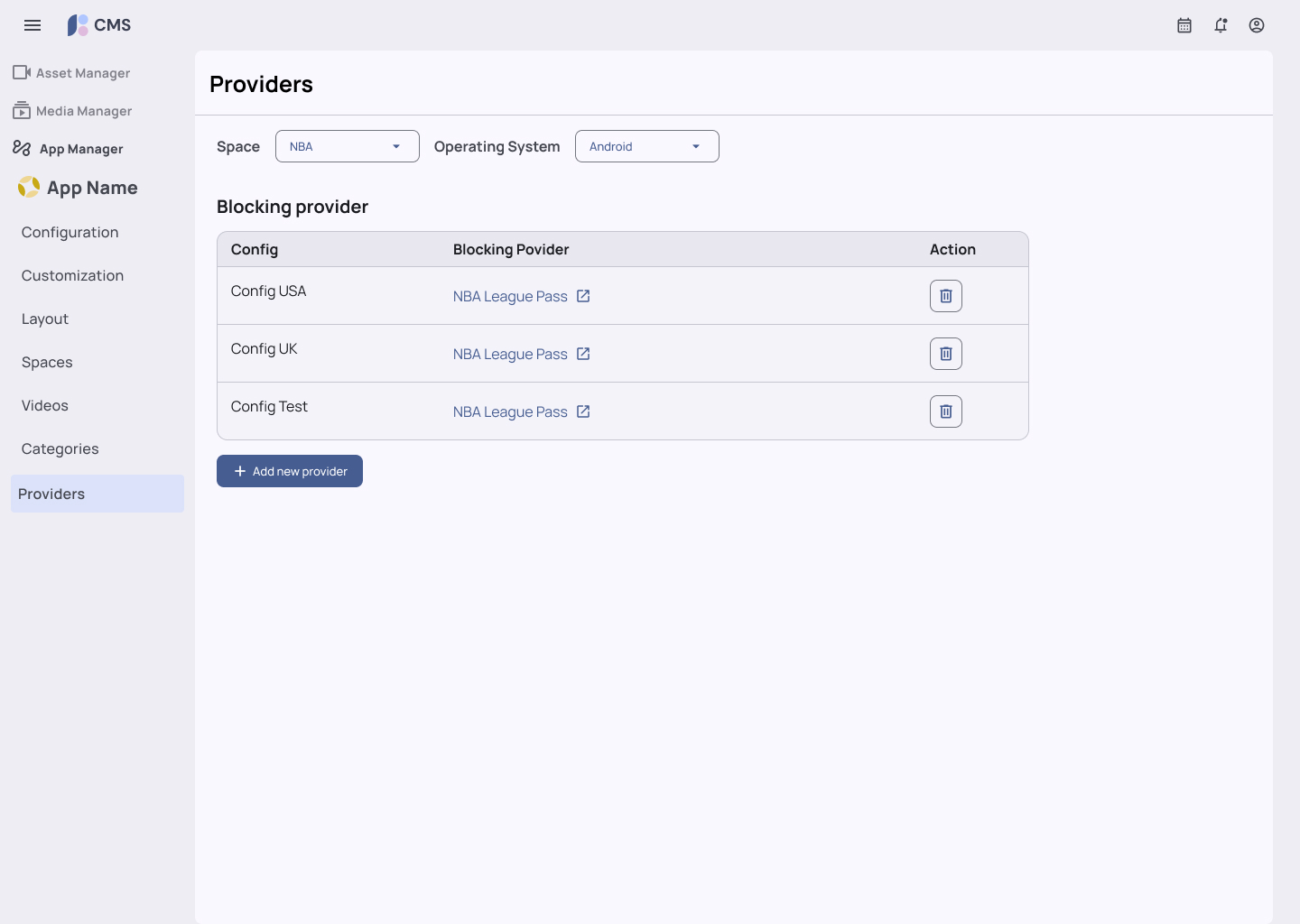 Providers — mapping config and OS to a blocking provider