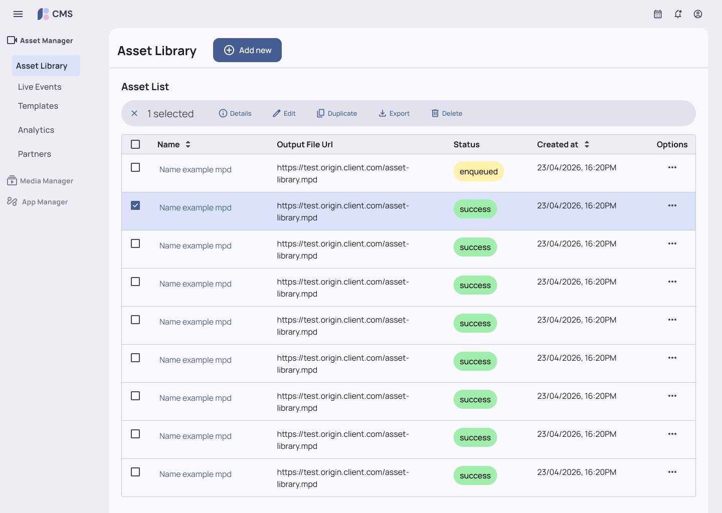 Consistent bulk-selection toolbar — after