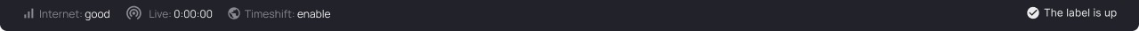 Running status bar confirming the label is up