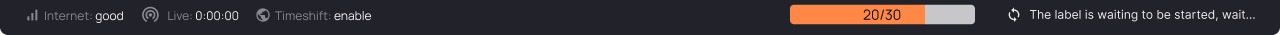 Starting status bar with progress indicator 20/30