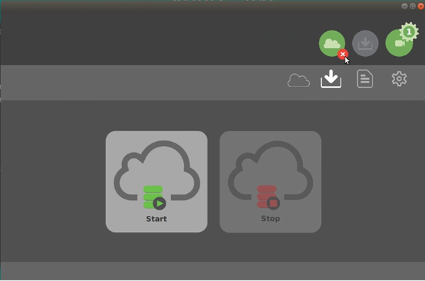 Old design — the only sign of an error is a small red badge on the cloud icon